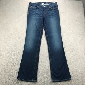 EDDIE BAUER Jeans Size 10 Slightly‎ Curvy Boot Cut Dark Wash Denim 31x33